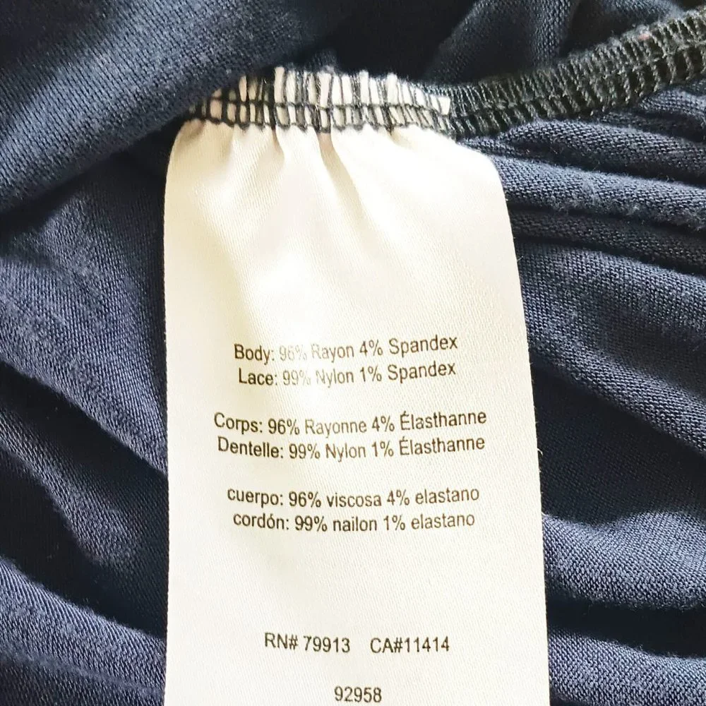 MOTHERHOOD MATERNITY Blue Lace Tee Size S - Picture 7 of 8